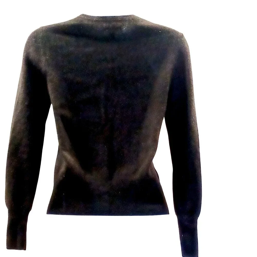 Argyle Cashmere Apt. 9 Cardigan Sweater Black/Gray Button Womens SZ Small